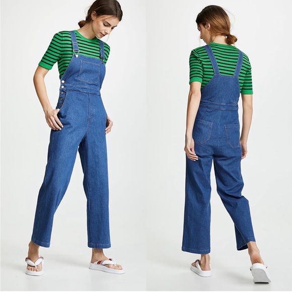 Capulet Lennon high waisted wide leg retro denim overalls size large - Picture 9 of 9